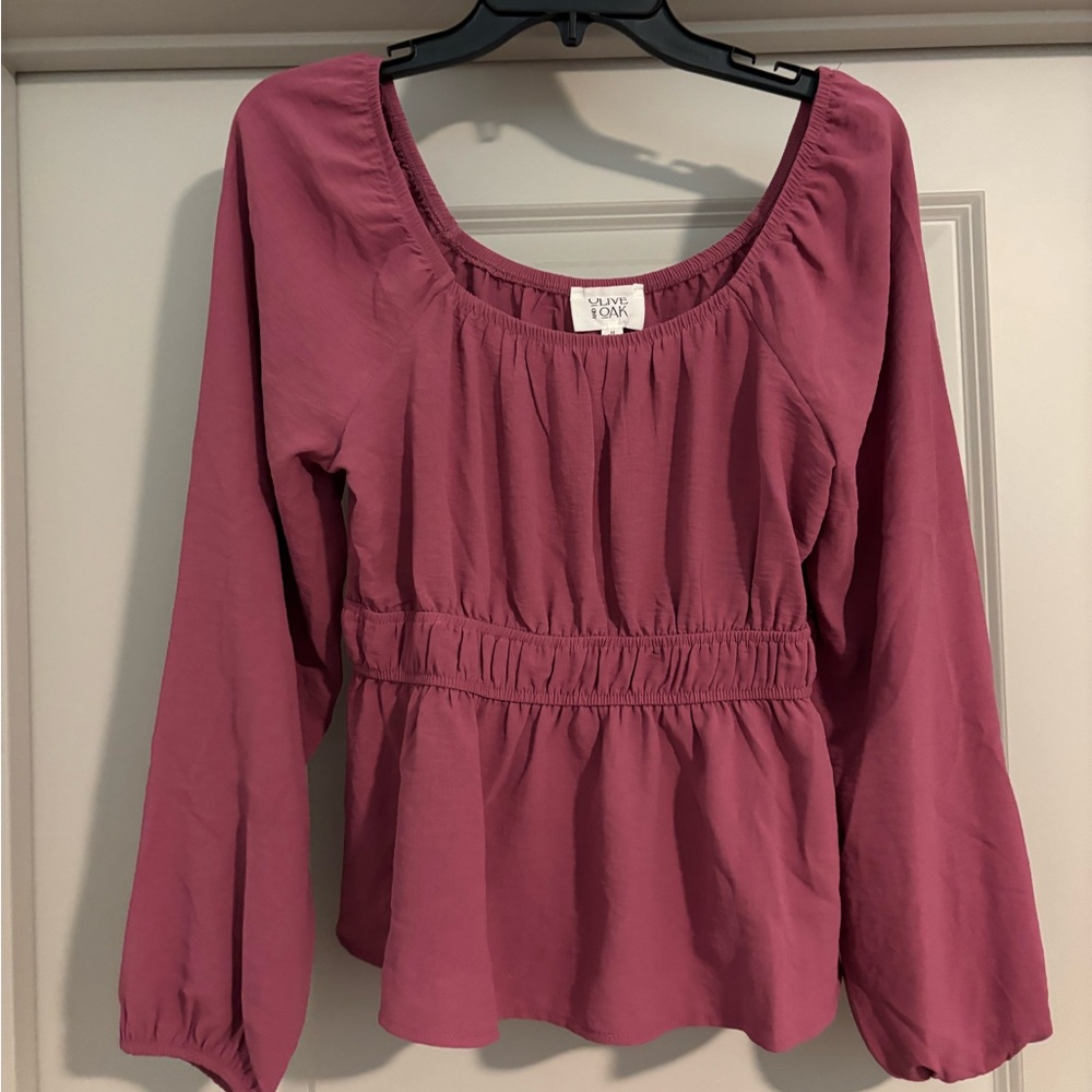 Olive & Oak Mauve Long Sleeve Blouse